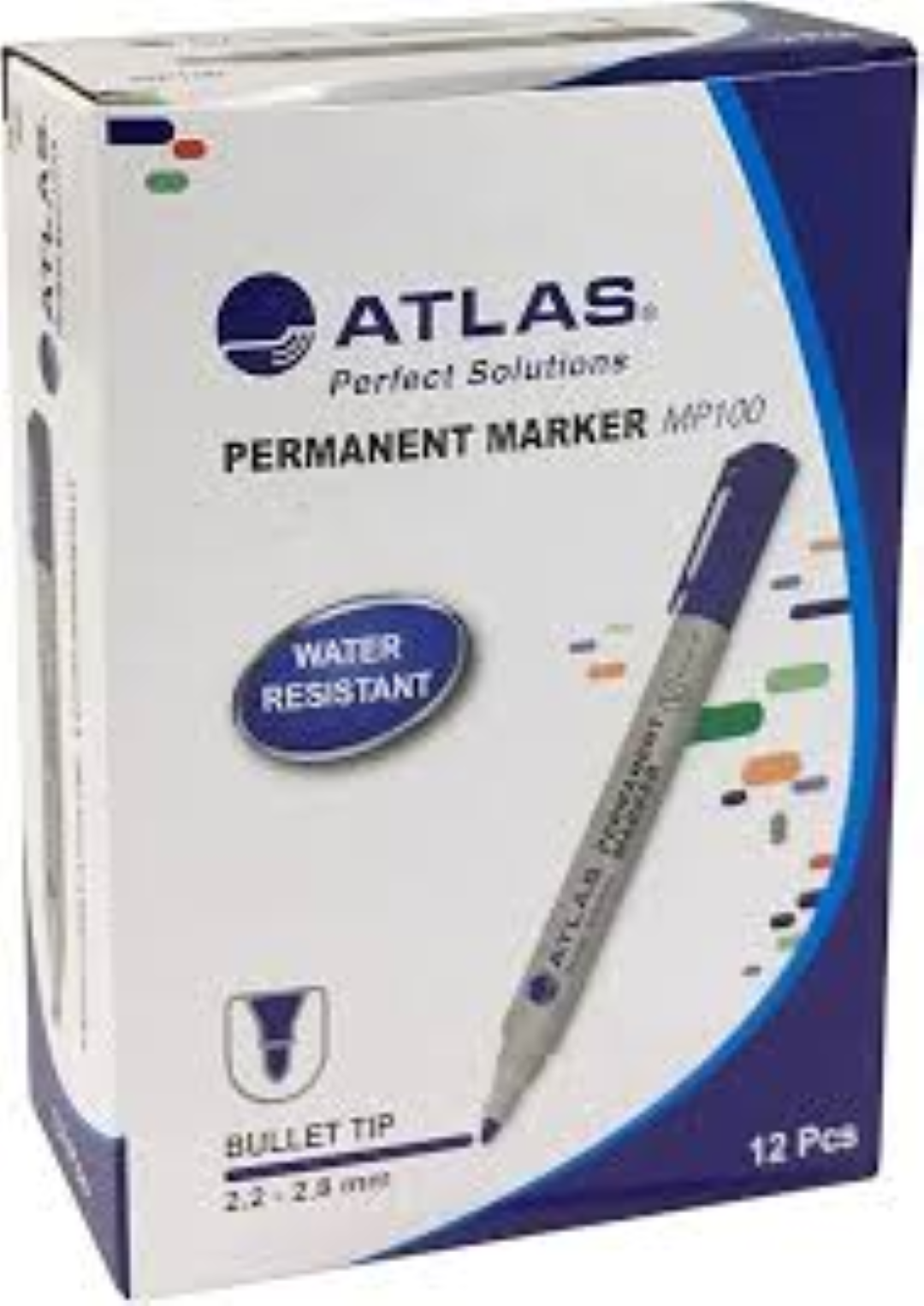 Atlas Permanent Marker Chisel DZ=12EA BK AS-MP20Y-BK